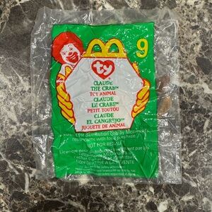 1999 McDonald's Happy Meal Ty Beanie Babies #9 CLAUDE THE CRAB Plush SEALED